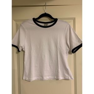 White Semi-Cropped Tee